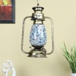 Gold Lantern Hanging Lamp with Mosaic Glass (SH78)
