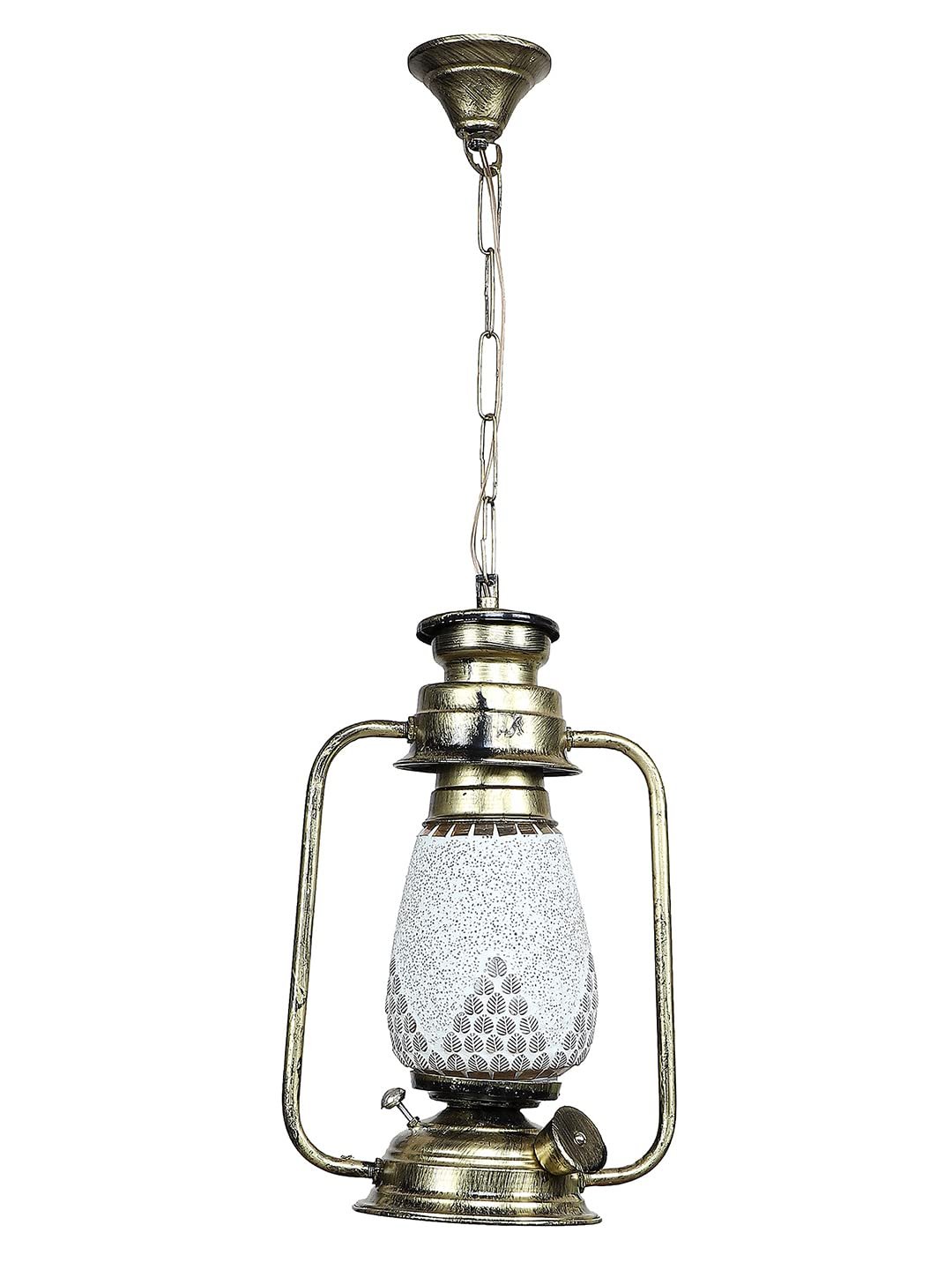 Gold Lantern Hanging Lamp with Mosaic Glass (SH80)