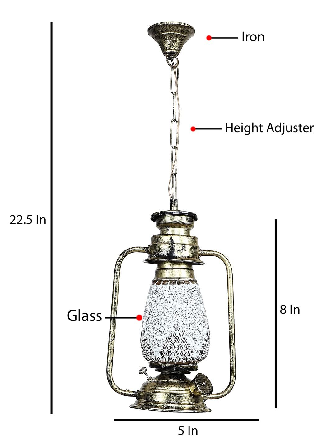Gold Lantern Hanging Lamp with Mosaic Glass (SH80)