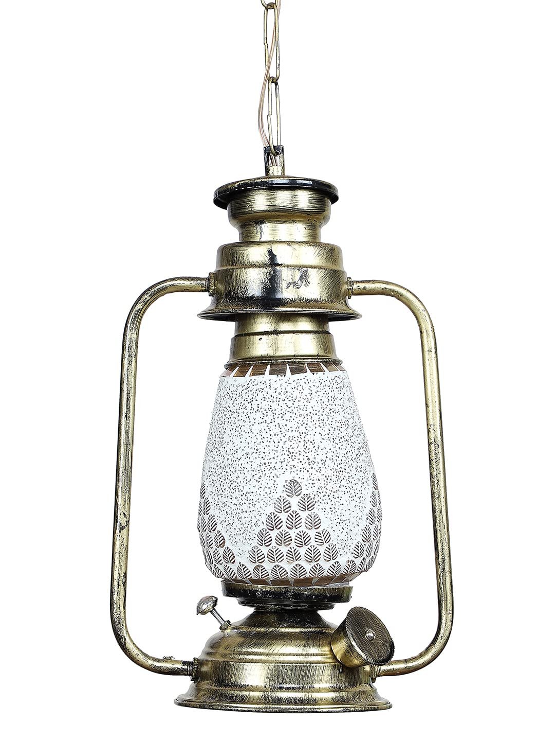 Gold Lantern Hanging Lamp with Mosaic Glass (SH80)