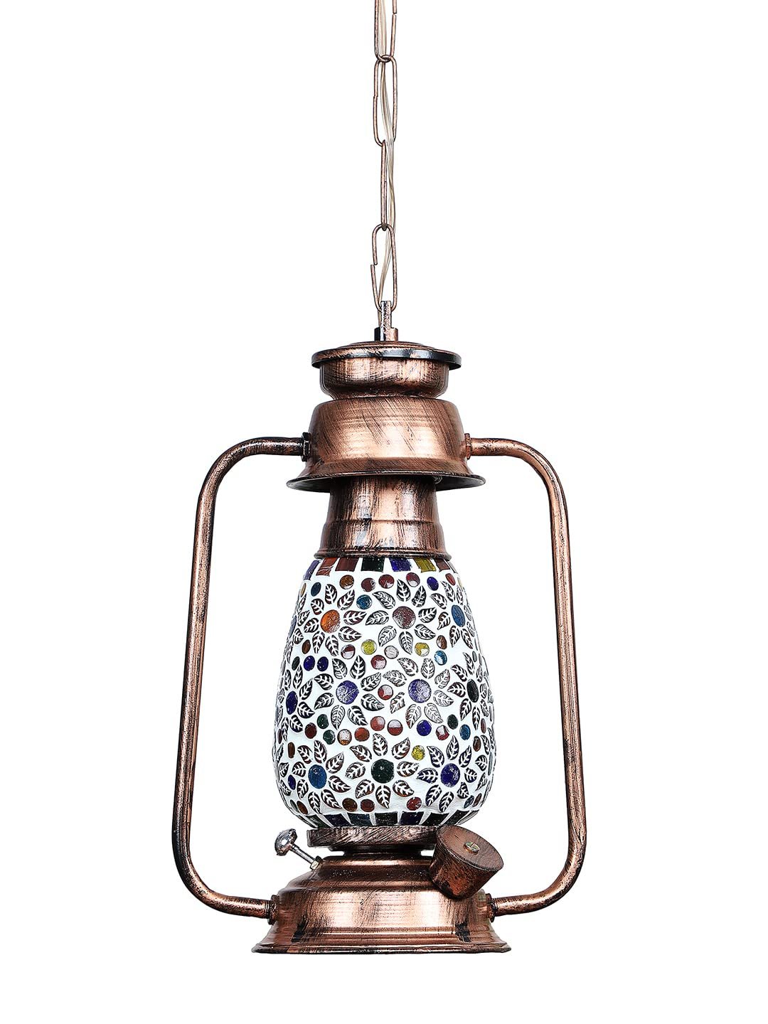 Copper Lantern Hanging Lamp with Mosaic Glass (SH82)