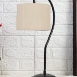 Cotton Curvy Table Lamp with Iron Base (Size : 11x7x19.75Inches, Colour : Off-White) – (SP01)