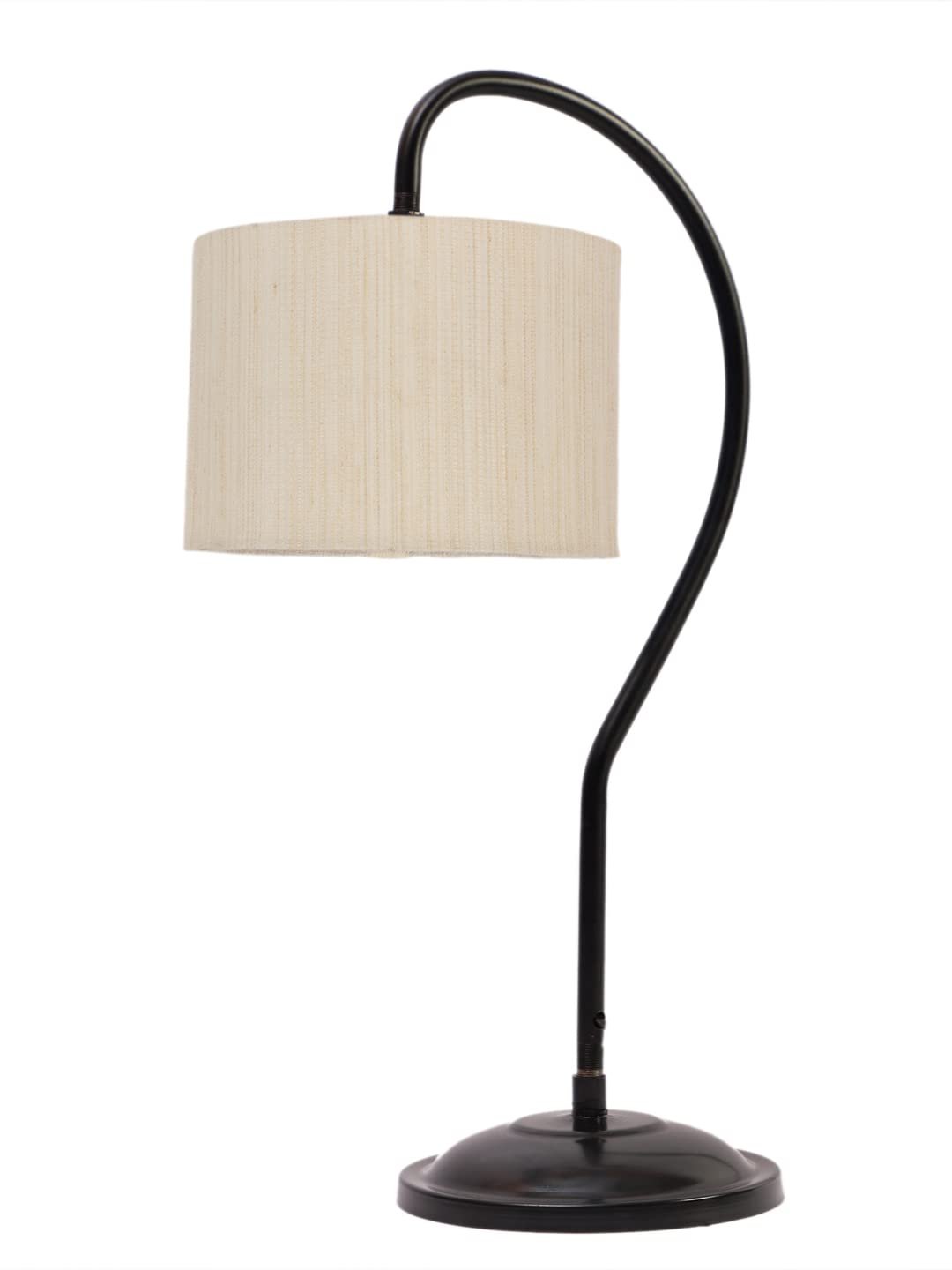 Cotton Curvy Table Lamp with Iron Base (Size : 11x7x19.75Inches, Colour : Off-White) - (SP01)