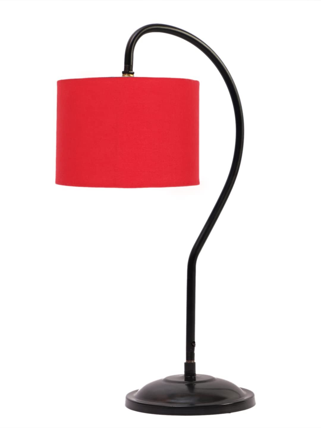 Cotton Curvy Table Lamp with Iron Base for Home/Office/Gifting - (Size : 11x7x19.75Inches, Colour : Red) (SP03)