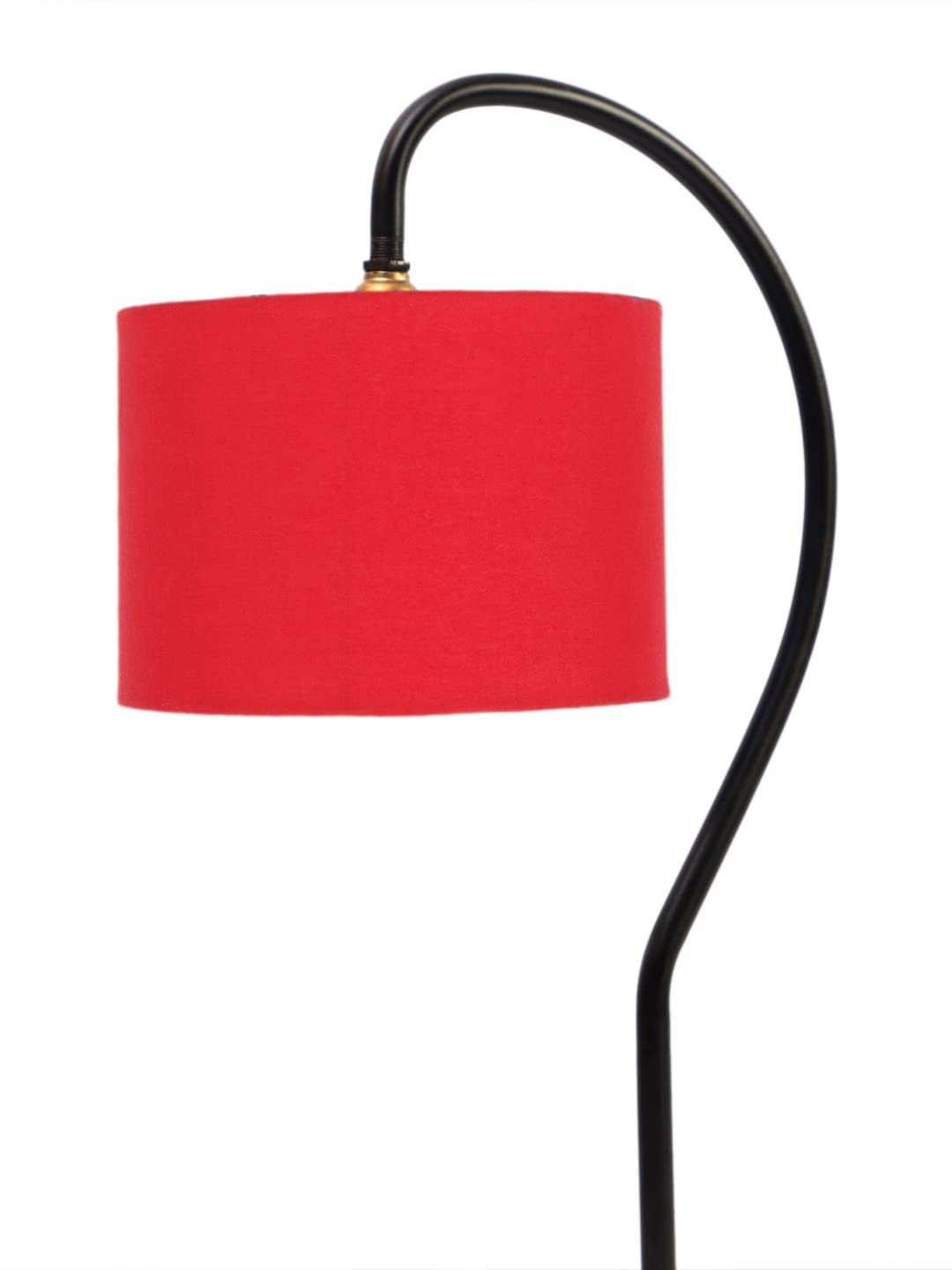 Cotton Curvy Table Lamp with Iron Base for Home/Office/Gifting - (Size : 11x7x19.75Inches, Colour : Red) (SP03)