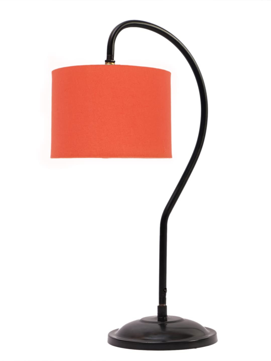 Cotton Curvy Table Lamp with Iron Base for Home/Office/Gifting - (Size : 11x7x19.75Inches, Colour : Orange) (SP04)