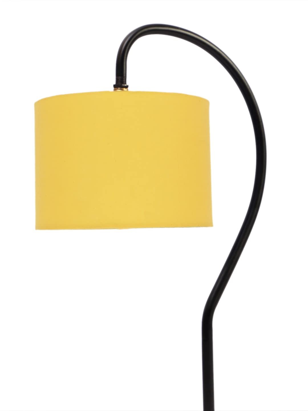 Cotton Curvy Table Lamp with Iron Base for Home/Office/Gifting - (Size : 11x7x19.75Inches, Color : Yellow) (SP)