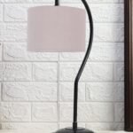 Cotton Curvy Lable Lamp with Iron Base (Size:11x7x19.75Inches, Colour : Grey) (SP06)
