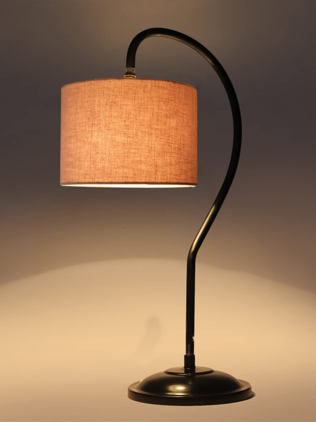 Cotton Curvy Lable Lamp with Iron Base (Size:11x7x19.75Inches, Colour : Grey) (SP06)
