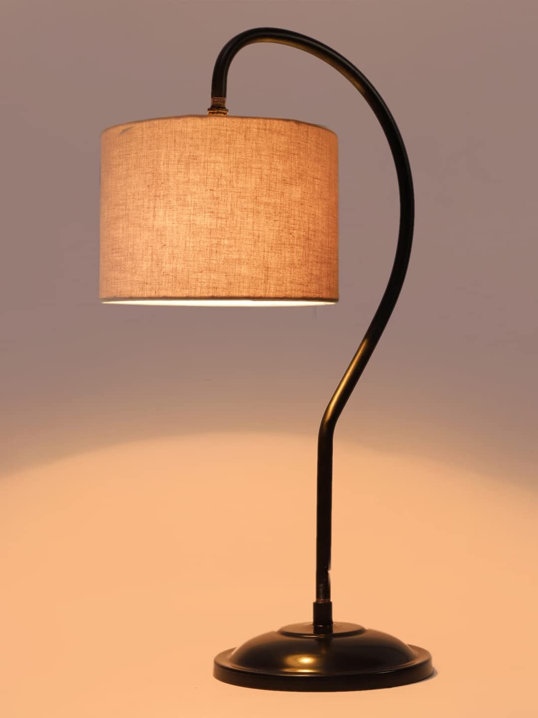 Cotton Curvy Lable Lamp with Iron Base (Size:11x7x19.75Inches, Colour : Grey) (SP06)