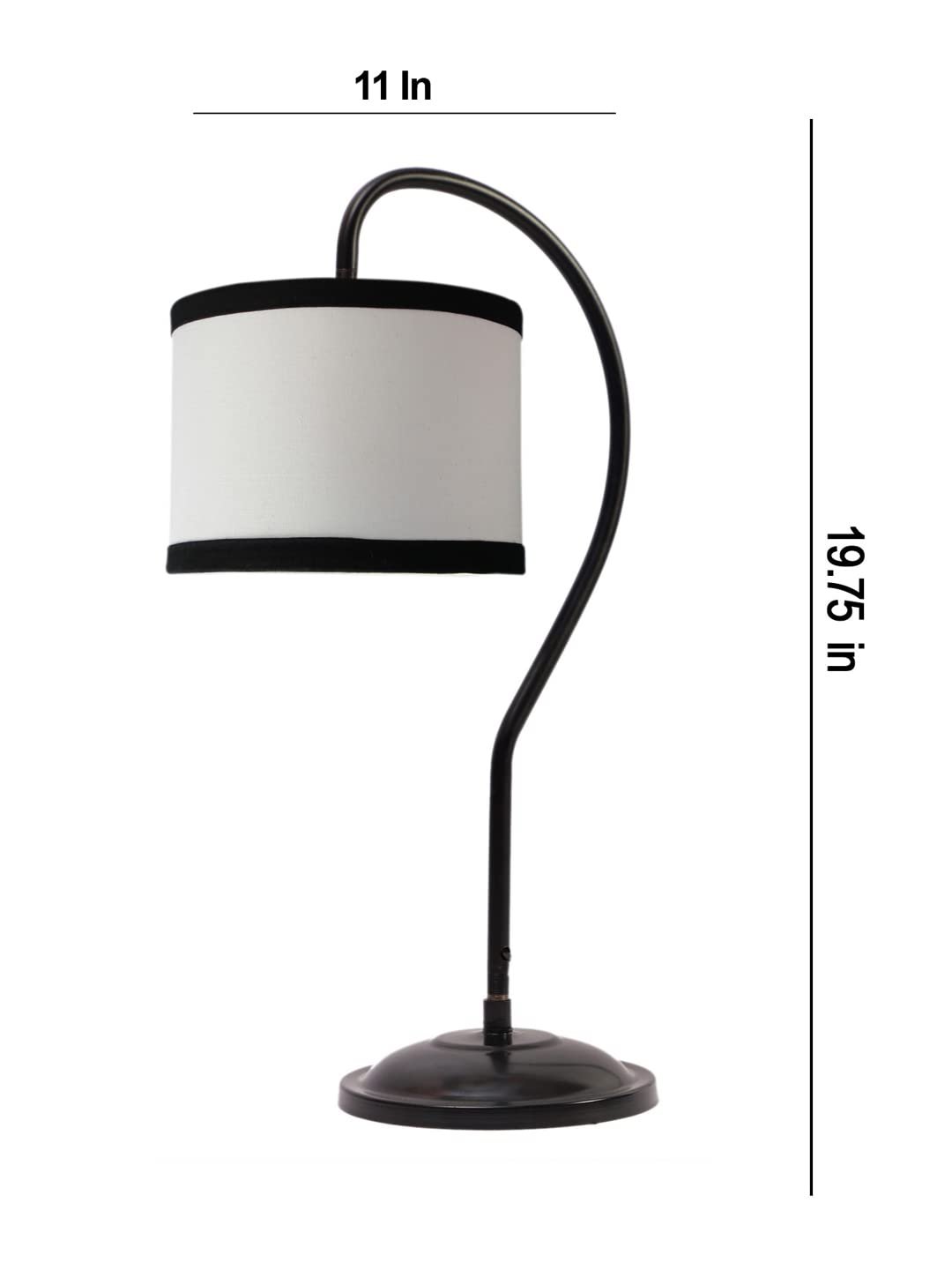 Cotton Curvy Table Lamp with Iron Base for Home/Office/Gifting - (Size : 11x7x19.75Inches, Colour : Multi) (SP07)