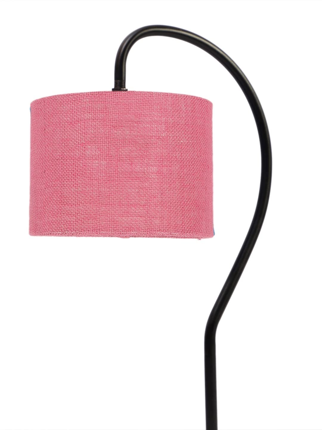 Jute Curvy Table Lamp with Iron Base for Home/Office/Gifting - (Size : 11x7x19.75Inches, Colour : Pink) (SP10)