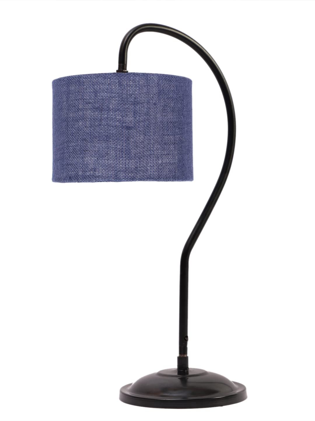 Jute Curvy Table lamp with Iron Base for Home/Office/Gifting - (Size : 11x7x19.75Inches, Colour : Blue) (SP12)