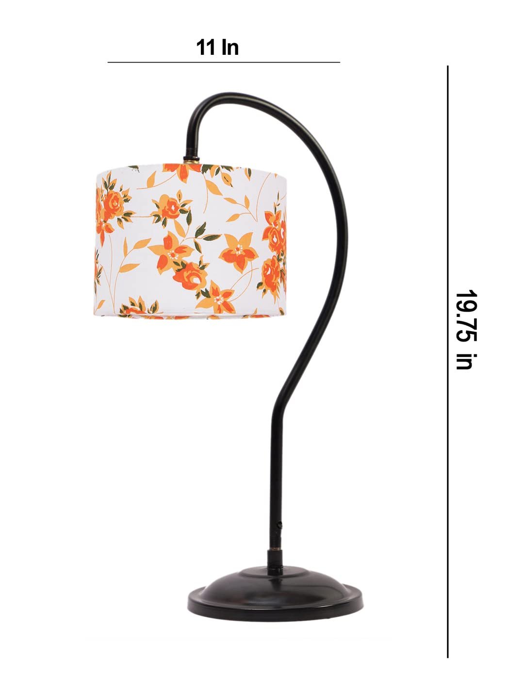 Cotton Curvy Table Lamp with Iron Base for Home/Office/Gifting - (Size : 11x7x19.75, Colour : Multi) (SP14)