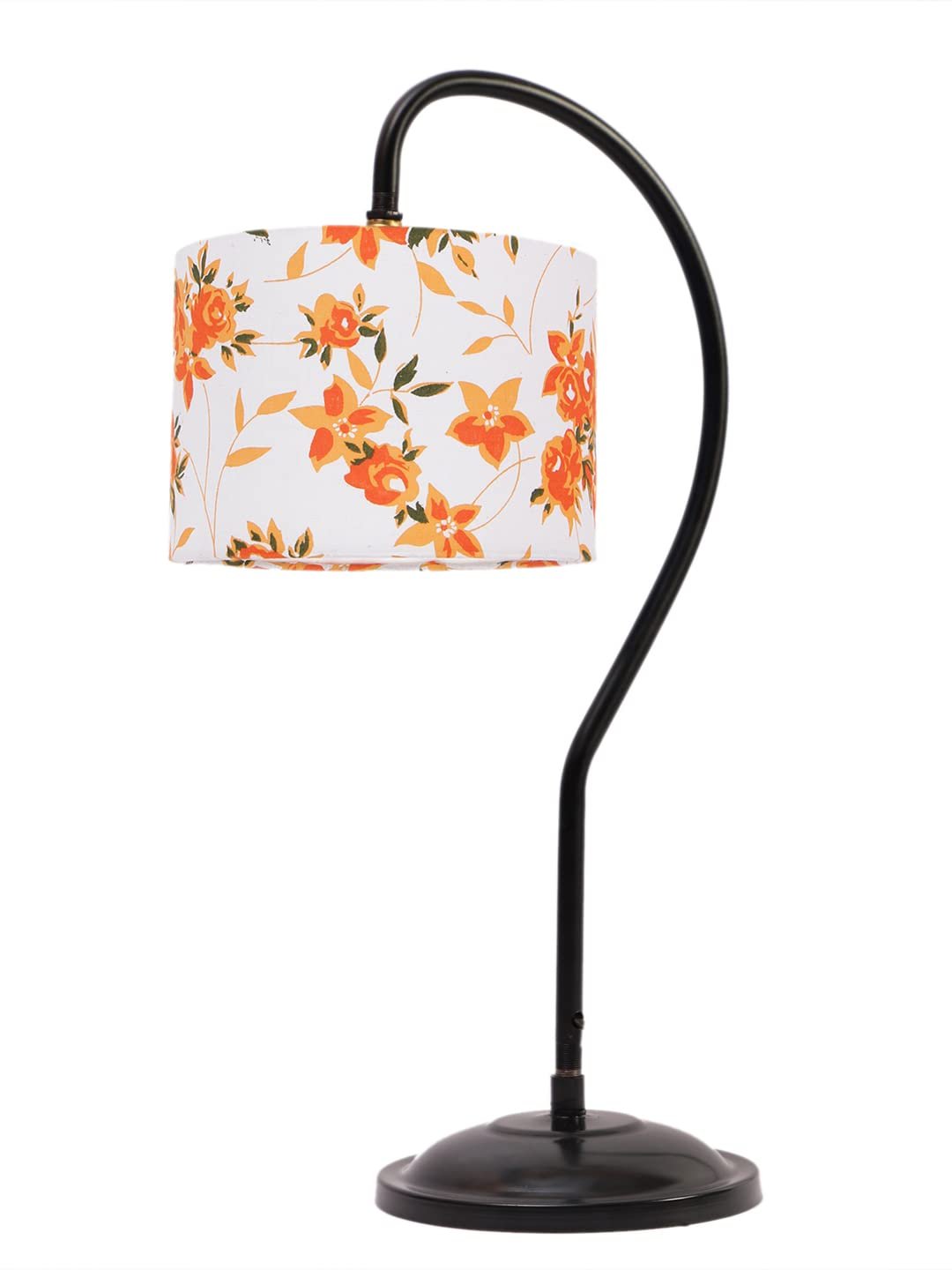 Cotton Curvy Table Lamp with Iron Base for Home/Office/Gifting - (Size : 11x7x19.75, Colour : Multi) (SP14)