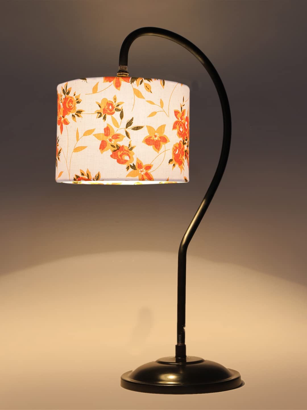 Cotton Curvy Table Lamp with Iron Base for Home/Office/Gifting - (Size : 11x7x19.75, Colour : Multi) (SP14)