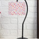 Cotton Curvy Table Lamp with Iron Base for Home/Office/Gifting – (Size : 11x7x19.75Inches, Colour : Multi)(SP15)