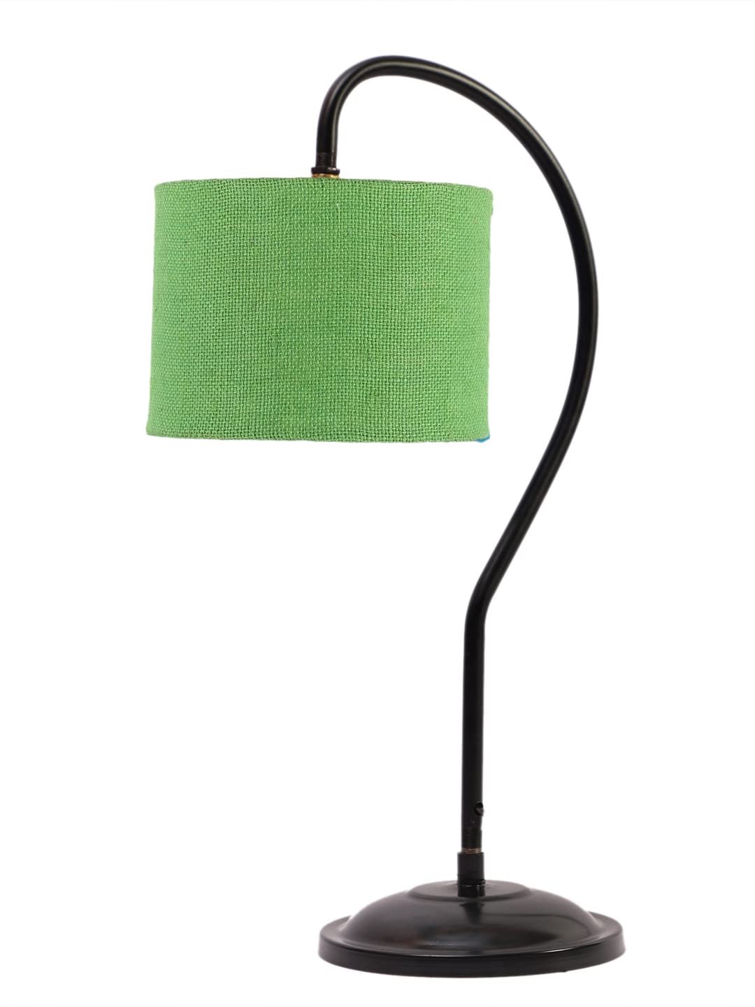 Jute Curvy Lable Lamp with Iron Base (Size : 11x7x19.75Inches, Colour : Green) (SP16)