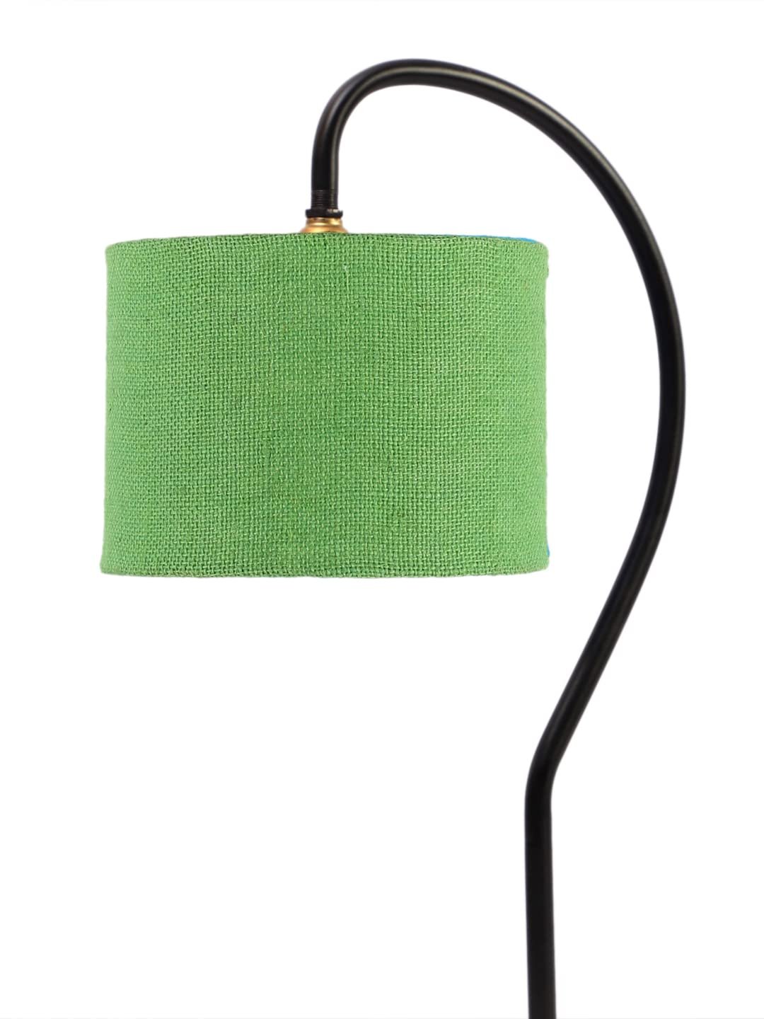 Jute Curvy Lable Lamp with Iron Base (Size : 11x7x19.75Inches, Colour : Green) (SP16)