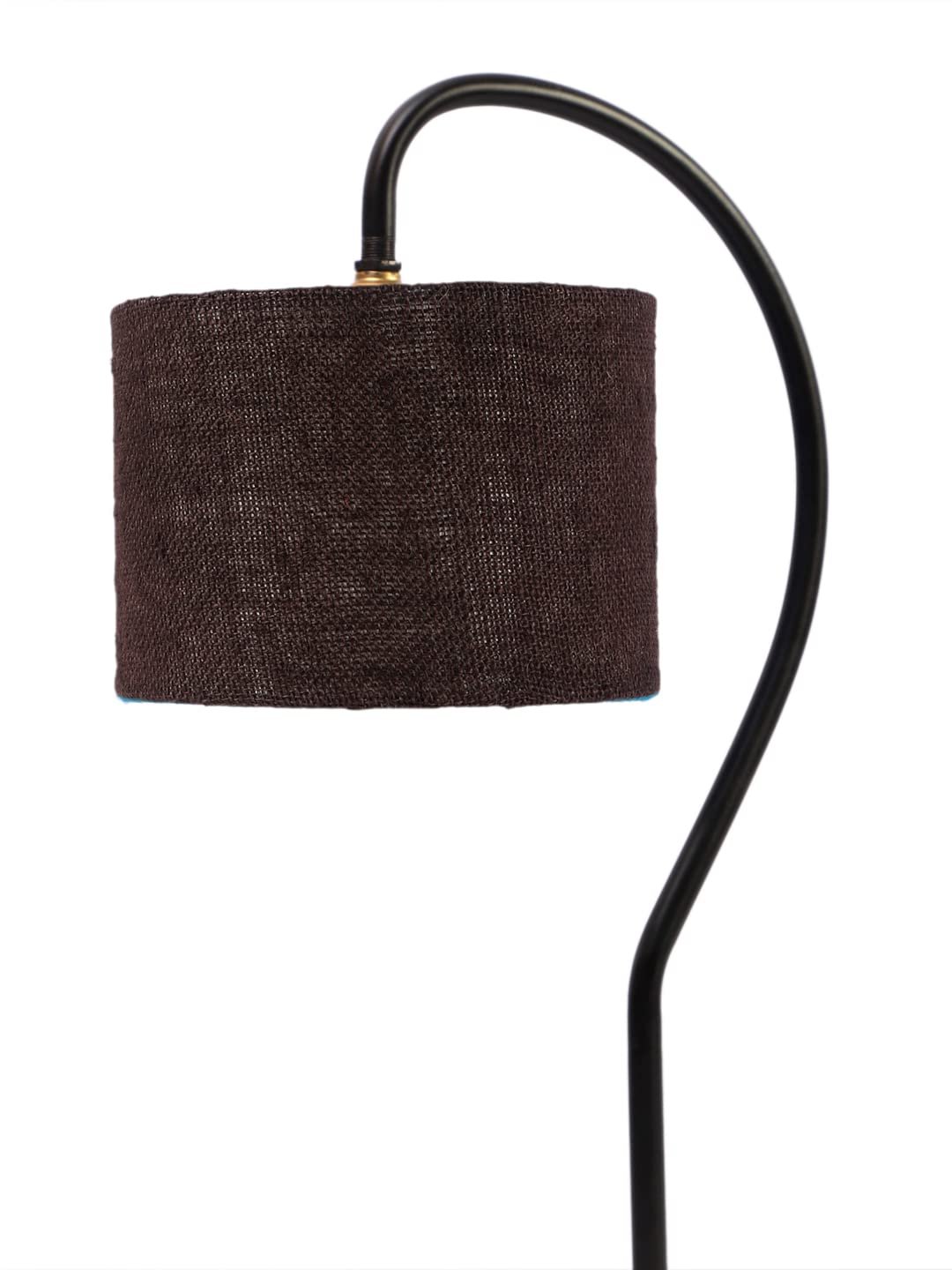 Jute Curvy Table Lamp with Iron Base for Home/Office/Gifting - (Size : 11x7x19.75Inches, Colour : Black) (SP17)