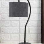 Jute Curvy Table Lamp with Iron Base (Size : 11x7x19.75Inches, Colour : Grey) (SP20)