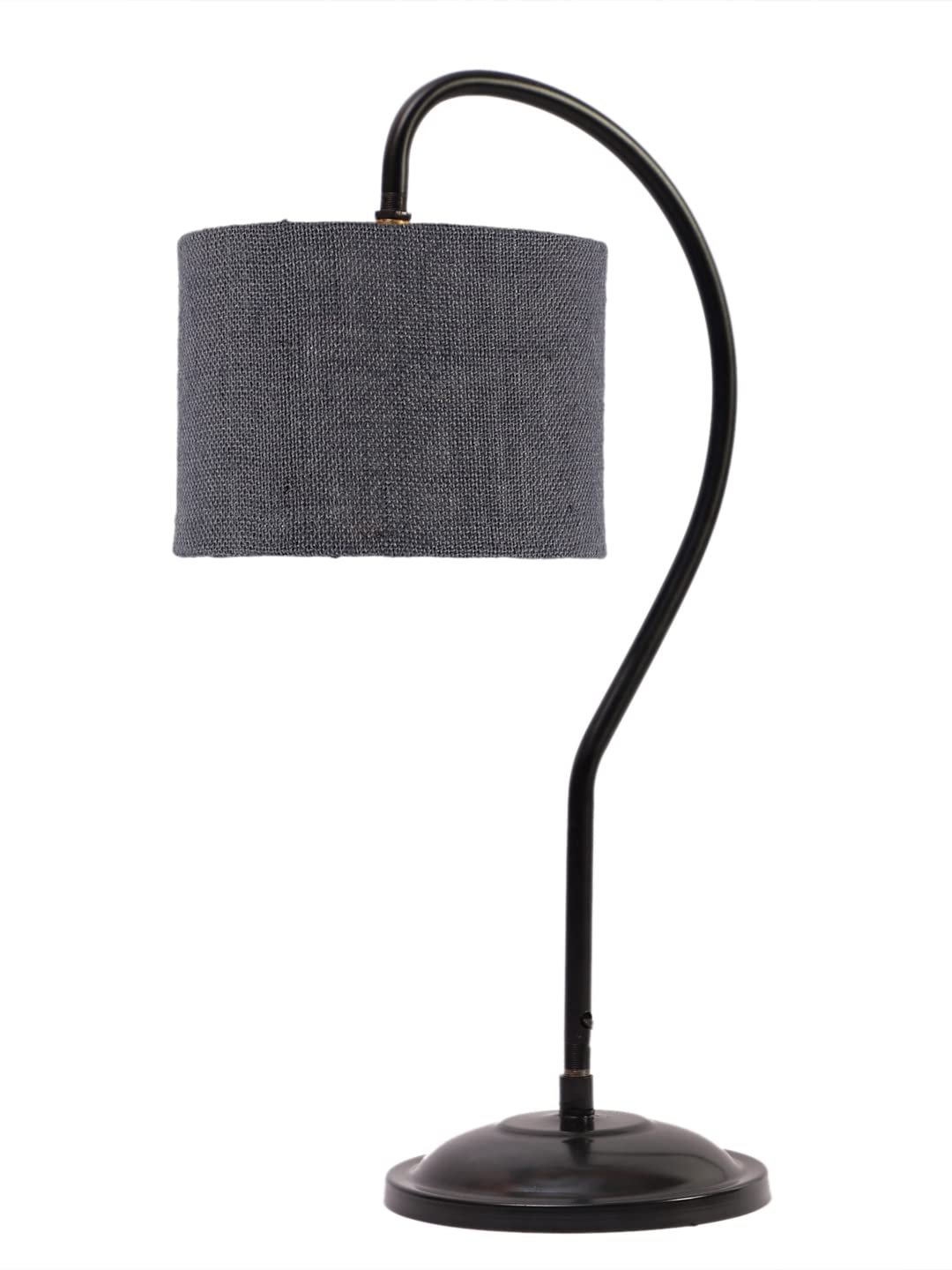 Jute Curvy Table Lamp with Iron Base (Size : 11x7x19.75Inches, Colour : Grey) (SP20)