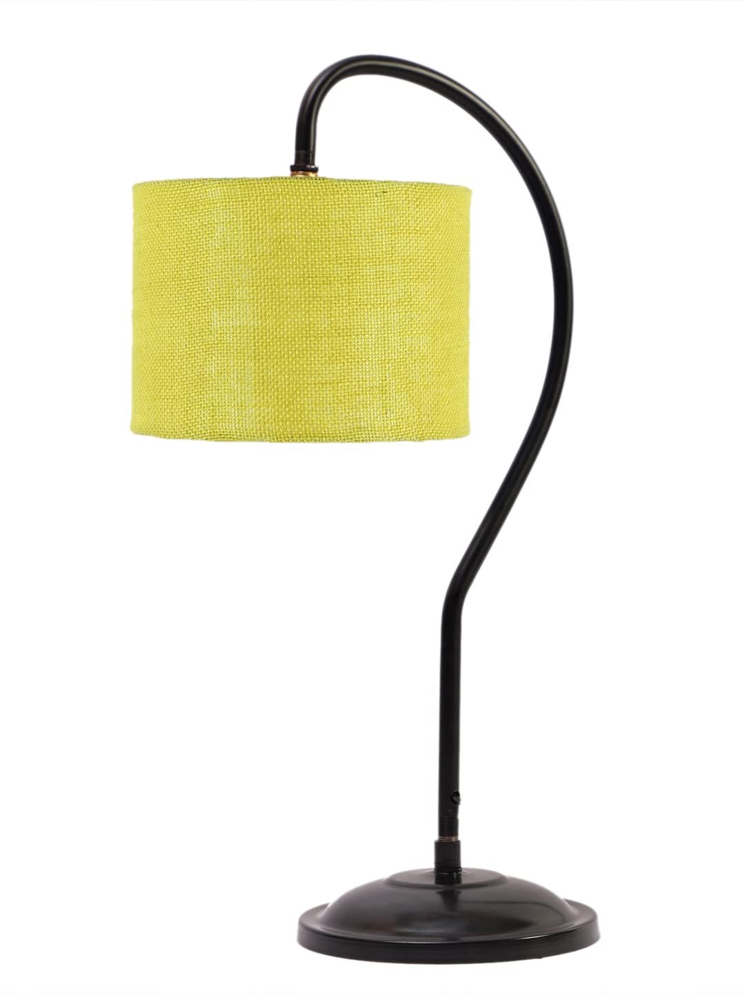 Jute Curvy Table Lamp with Iron Base (Size : 11x7x19.75Inches, Colour : Yellow) (SP21)