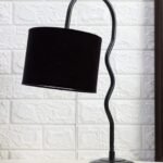 Cotton Zig Zag Curvy Table Lamp with Iron Base for Home/Office/Gifting – (Size : 13x7x18.9, Colour : Black) (SP24)