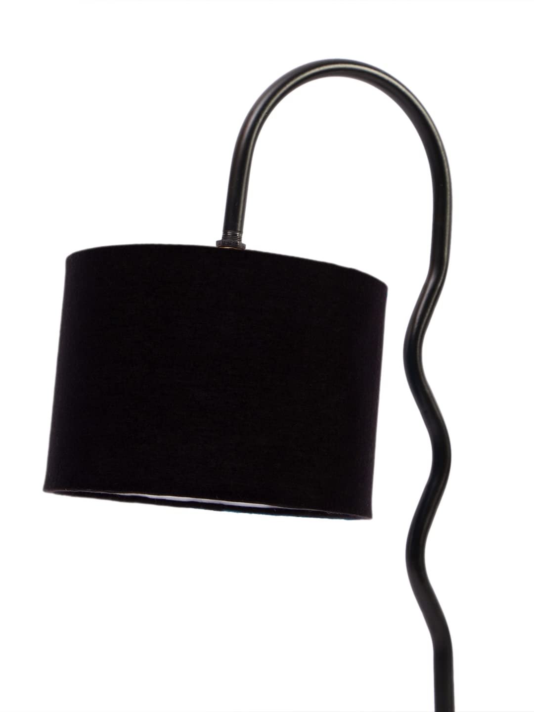 Cotton Zig Zag Curvy Table Lamp with Iron Base for Home/Office/Gifting - (Size : 13x7x18.9, Colour : Black) (SP24)