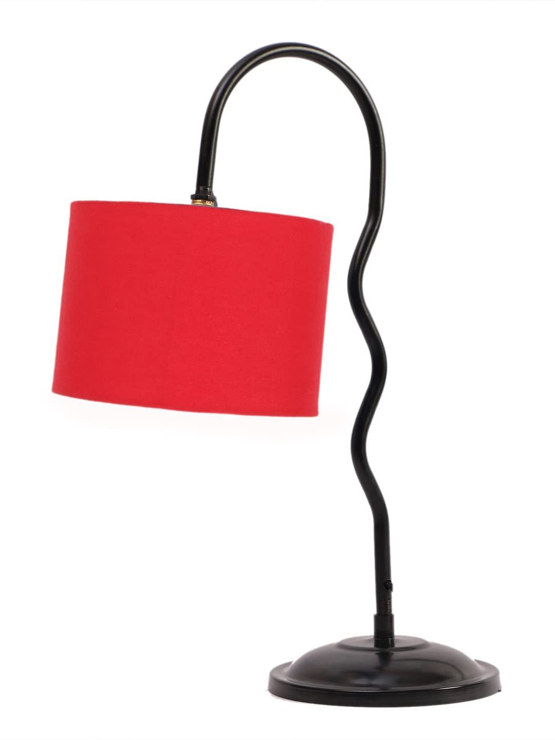 Cotton Zig Zag Curvy Table lamp with Iron Base for Home/Office/Gifting - (Size : 13x7x18.9, Colour : Red) (SP25)