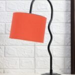 Cotton Zig Zag Curvy Lable Lamp with Iron Base for Home/Office/Gifting – (Size : 13x7x18.9Inches, Colour : Orange) (SP26)