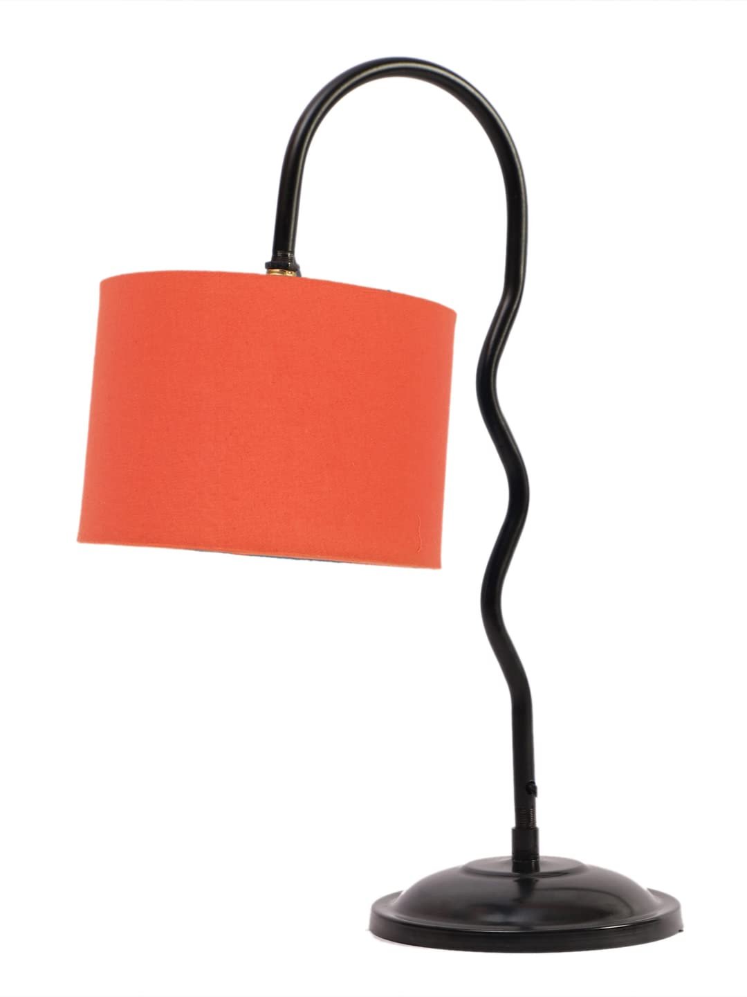 Cotton Zig Zag Curvy Lable Lamp with Iron Base for Home/Office/Gifting - (Size : 13x7x18.9Inches, Colour : Orange) (SP26)