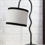 Cotton Zig Zag Curvy Table lamp with Iron Base for Home/Office/Gifting – (Size : 13x7x18.9Inches, Colour : Multi) (SP29)