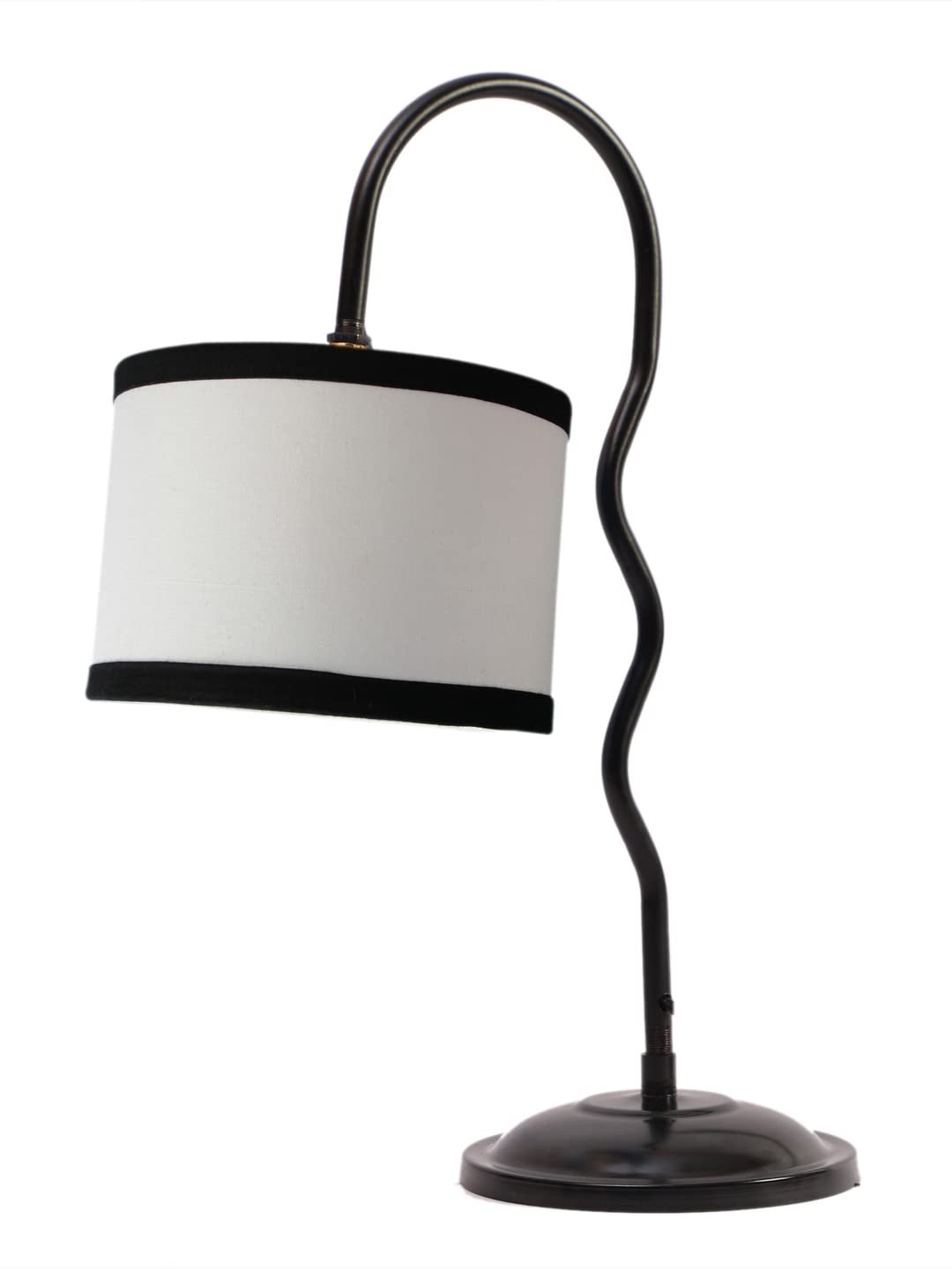 Cotton Zig Zag Curvy Table lamp with Iron Base for Home/Office/Gifting - (Size : 13x7x18.9Inches, Colour : Multi) (SP29)