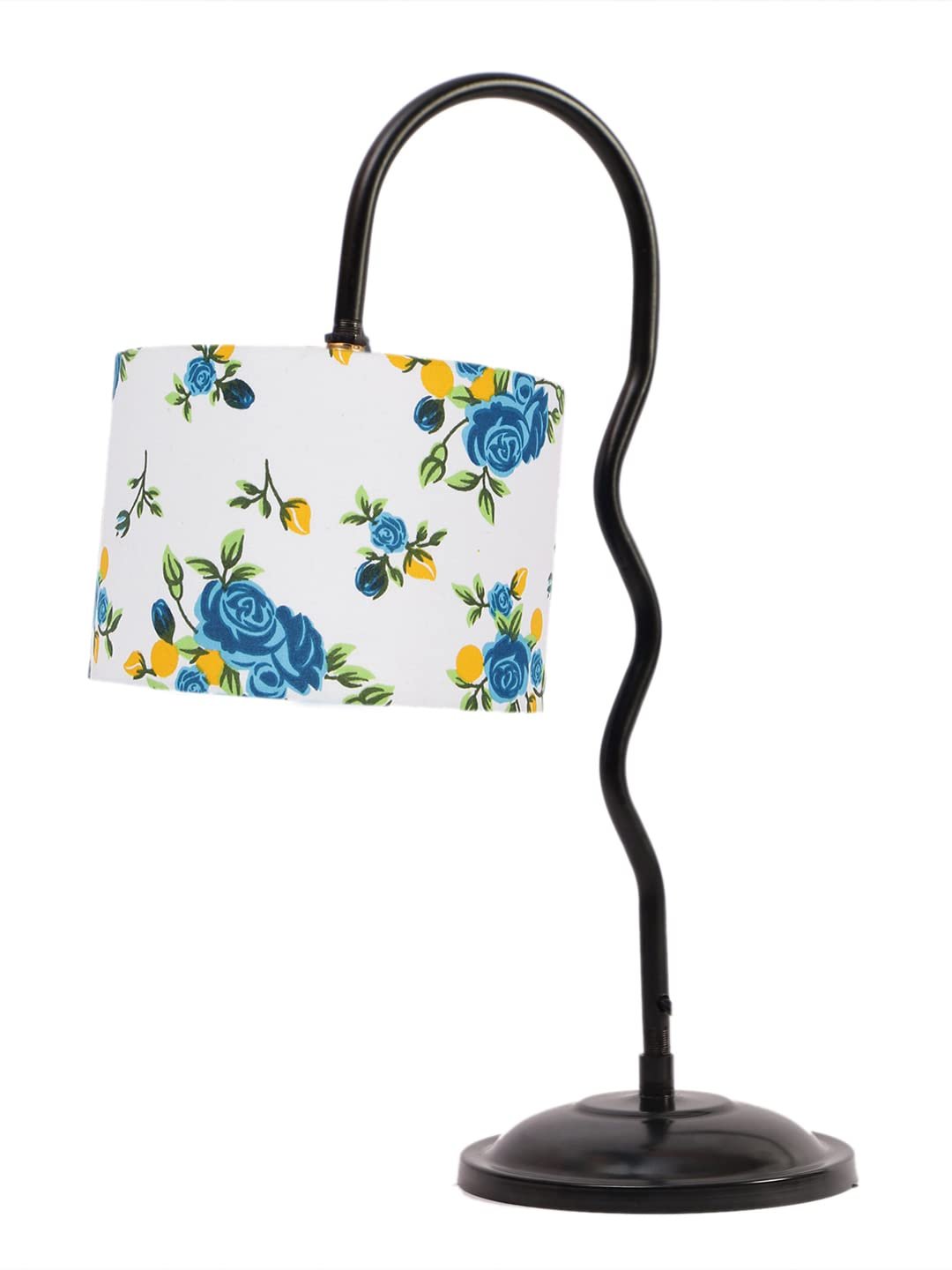 Cotton Zig Zag Curvy Table Tamp with Iron Base or Home/Office/Gifting - (Size :13x7x18.9, Colour : Multi) (SP35)
