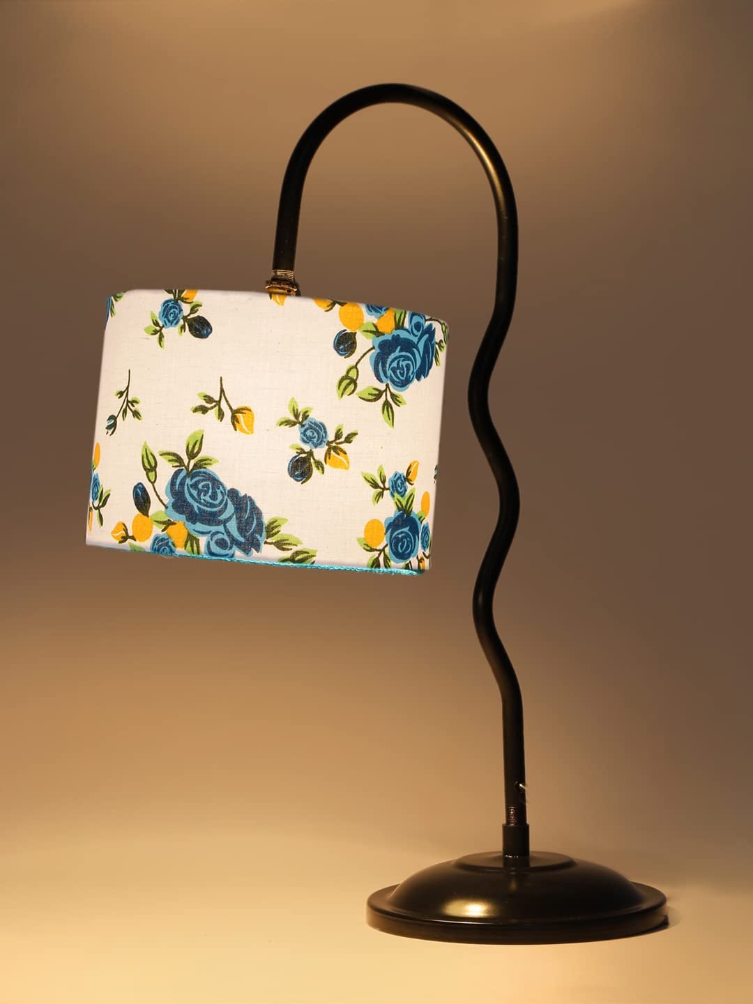 Cotton Zig Zag Curvy Table Tamp with Iron Base or Home/Office/Gifting - (Size :13x7x18.9, Colour : Multi) (SP35)