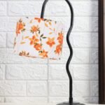 Cotton Zig Zag Curvy Table lamp with Iron Base for Home/Office/Gifting – (Size : 13x7x18.9, Colour : Multi) (SP36)