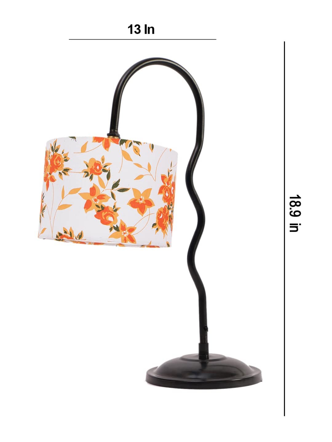 Cotton Zig Zag Curvy Table lamp with Iron Base for Home/Office/Gifting - (Size : 13x7x18.9, Colour : Multi) (SP36)