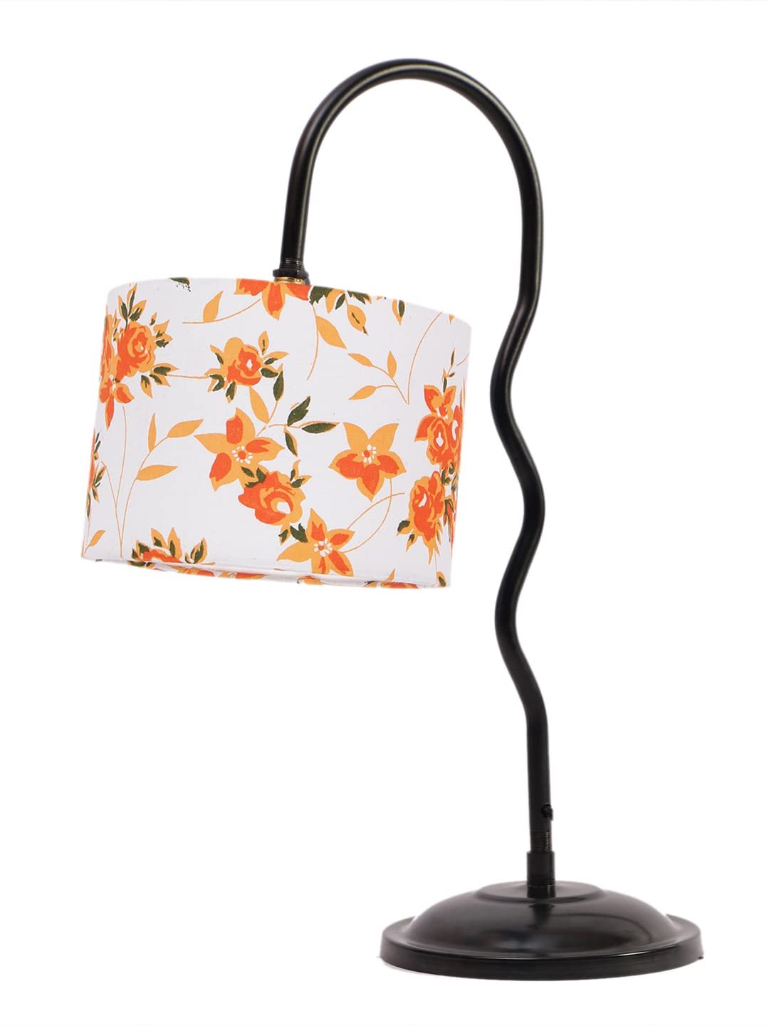 Cotton Zig Zag Curvy Table lamp with Iron Base for Home/Office/Gifting - (Size : 13x7x18.9, Colour : Multi) (SP36)