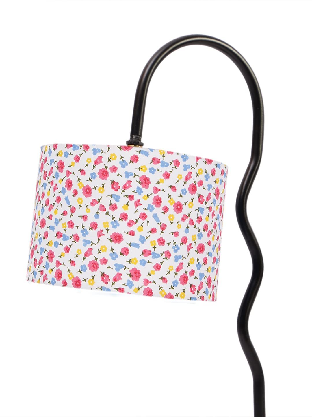 Cotton Zig Zag Curvy Table lamp with Iron Base for Home/Office/Gifting - (Size : 13x7x18.9Inches, Colour : Multi) (SP37)