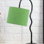 Jute Zig Zag Curvy Table Lamp with Iron Base for Home/Office/Gifting – (Size : 13x7x18.9Inches, Colour : Green) (SP38)