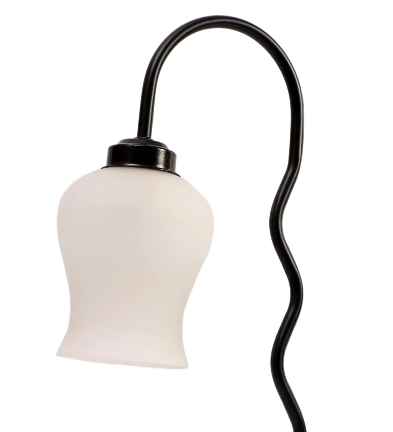 Milky Frosted Glass Zig Zag Curvy Table lamp with Iron Base for Home/Office/Gifting - (Size : 11x4.25x18.9Inches) (SP46)