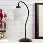 Milky Frosted Glass Curvy Table lamp with Iron Base for Home/Office/Gifting – (Size : 9×4.25×19.75Inches) (SP47)