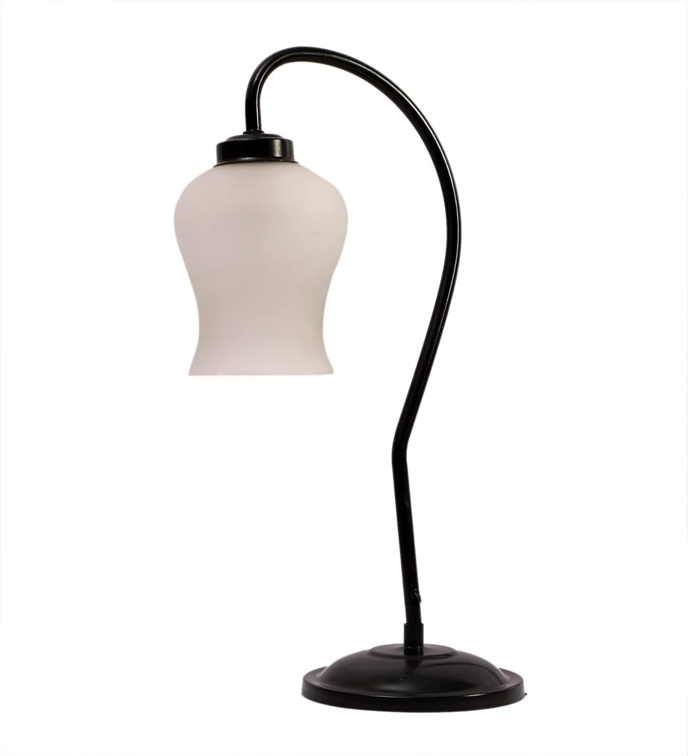 Milky Frosted Glass Curvy Table lamp with Iron Base for Home/Office/Gifting - (Size : 9x4.25x19.75Inches) (SP47)