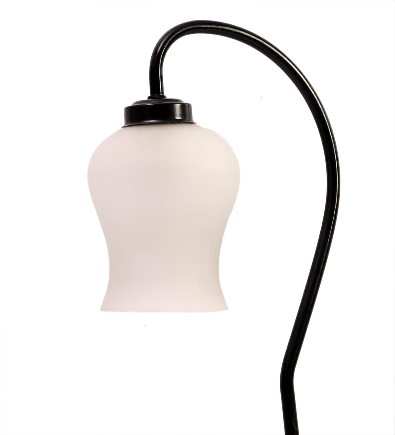 Milky Frosted Glass Curvy Table lamp with Iron Base for Home/Office/Gifting - (Size : 9x4.25x19.75Inches) (SP47)