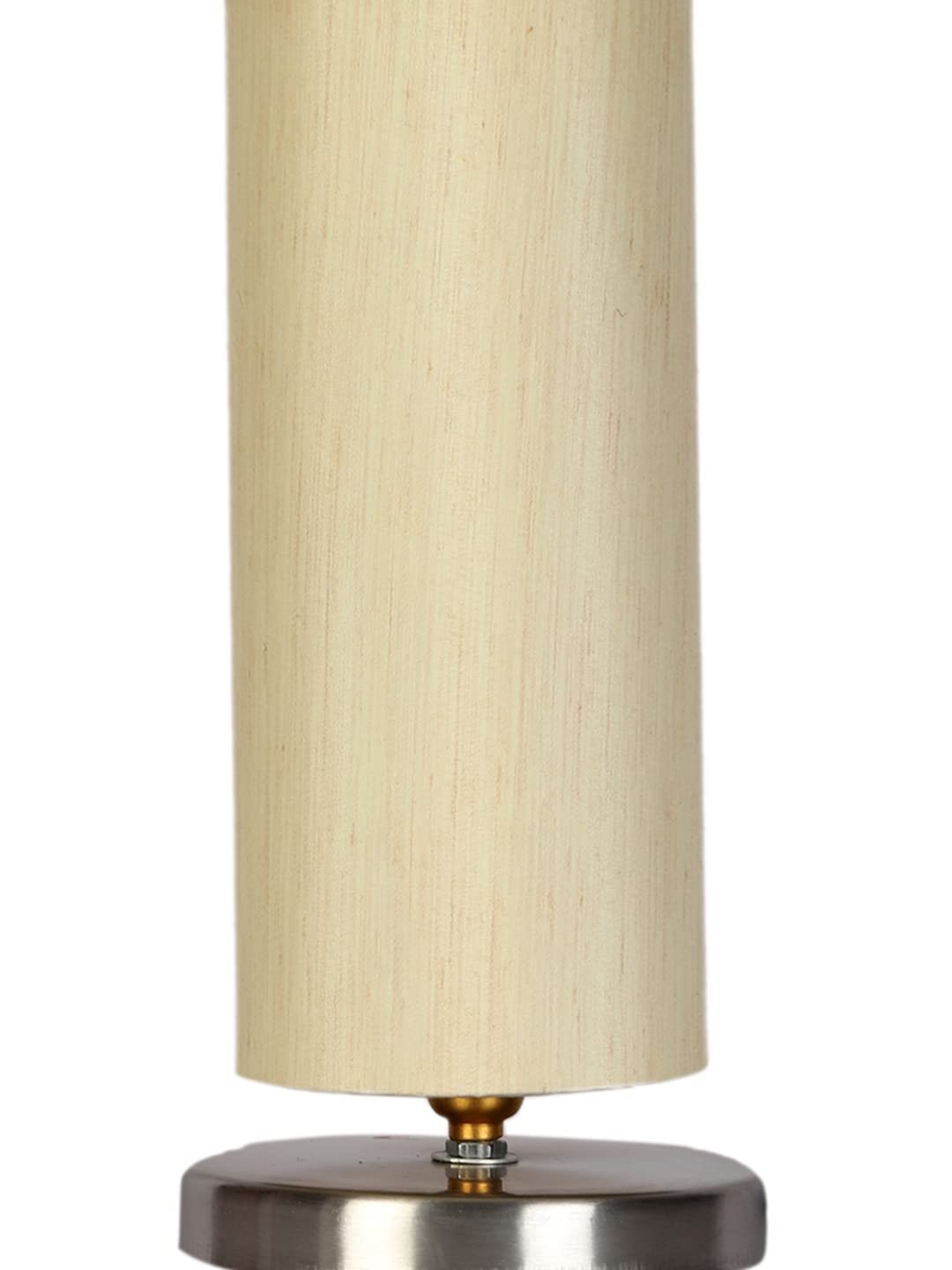 Off-White Cotton Table lamp with Steel Base -1