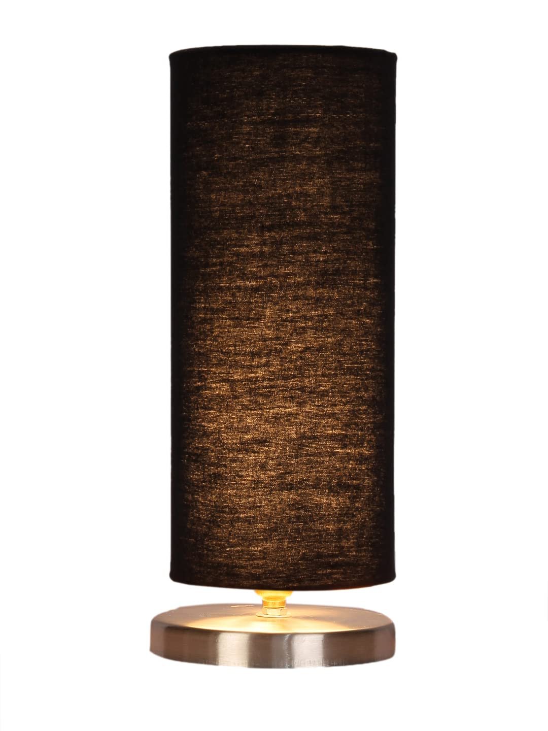 Black Cotton Table lamp with Steel Base