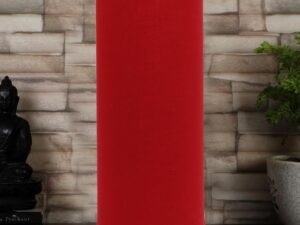 Red Cotton Table lamp with Steel Base -3