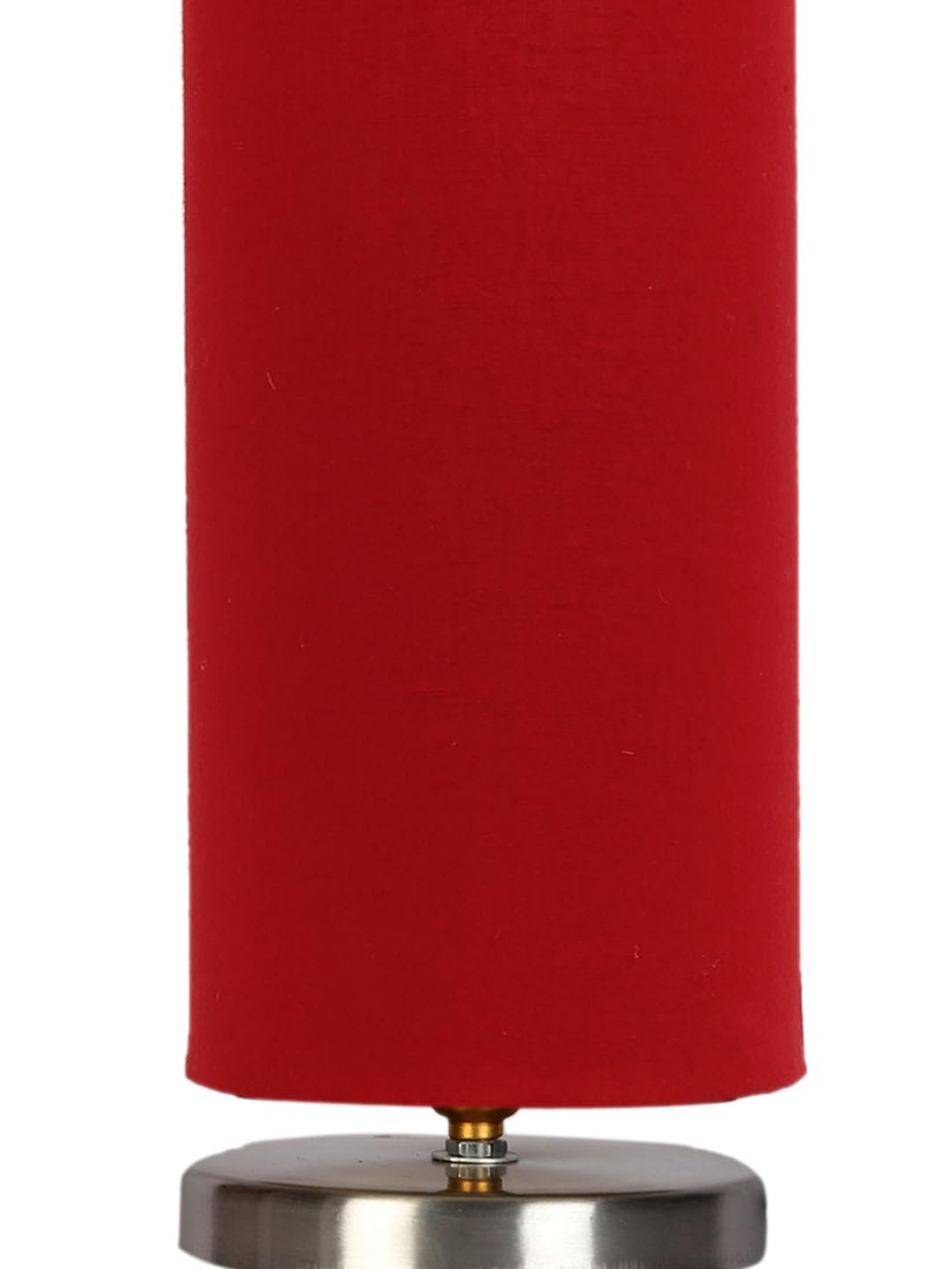Red Cotton Table lamp with Steel Base -3