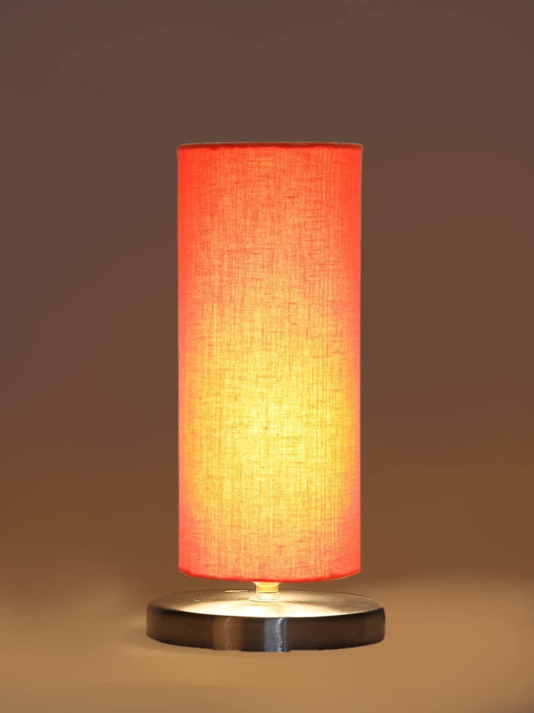 Orange Cotton Table lamp with Steel Base